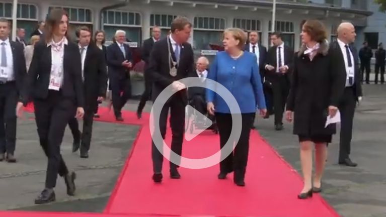 Angela Merkel bei den Feierlichkeiten zur Wiedervereinigung