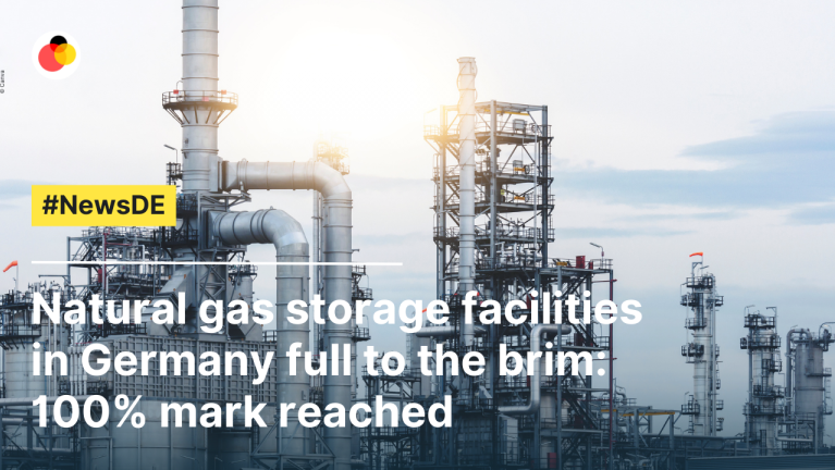 Natural gas storage facilities in Germany full to the brim: 100% mark reached