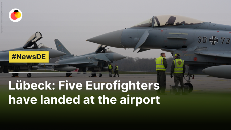 Lübeck: Five Eurofighters have landet at the airport