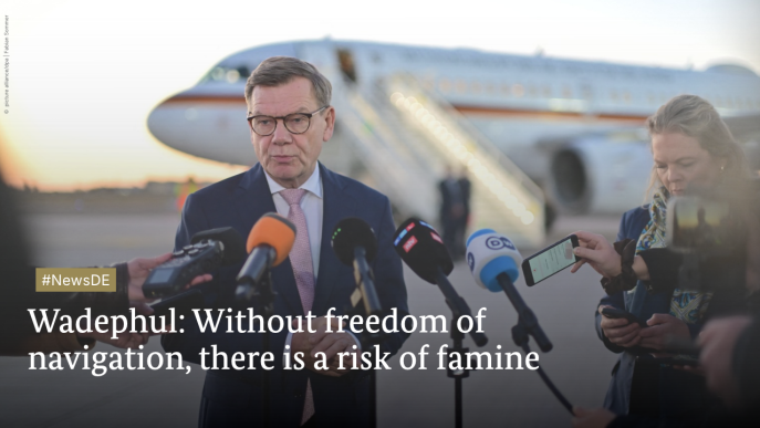 Wadephul: Without freedom of navigation, there is a risk of famine